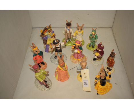 A collection of modern Royal Doulton Bunnykin ceramic figures.  (12)