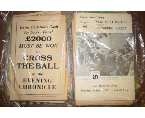 Newcastle United Inter Cities Fairs' cup home programmes, to include: two copies of Final Tie first leg.