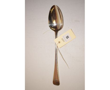 A George III silver gravy spoon, by William Bateman, London 1778, the finial engraved with crest.