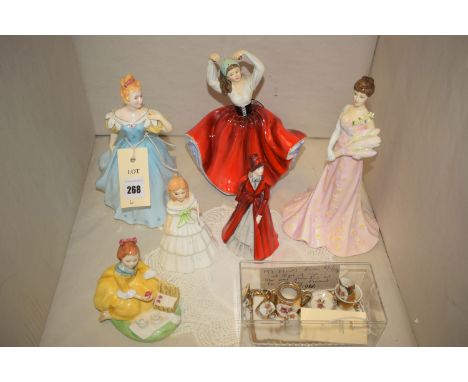 A collection of five Royal Doulton figurines, comprising: HN2308 Picnic; HN2368 Karen; HN2178 Enchantment; HN2995 Julie; HN38