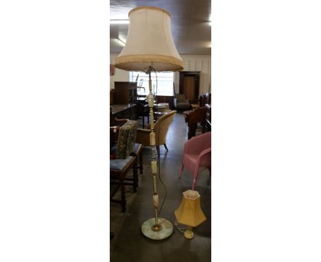 An onyx standard lamp and a desk lamp