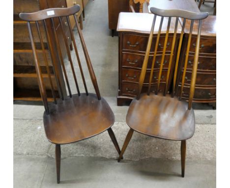 A pair of Ercol Golden Dawn elm and beech Goldsmith chairs 