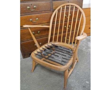 An Ercol beech Windsor lounge chair 