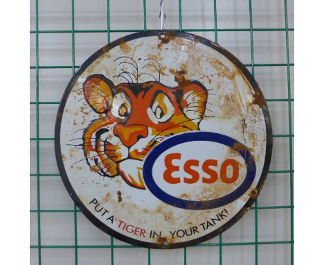 An enamelled Esso sign 
