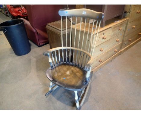 Walnut stick back rocking chair. Not available for in-house P&amp;P 