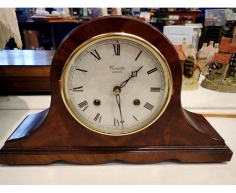 Modern Committi London chiming Napoleon hat style mantle clock. Not available for in-house P&amp;P 