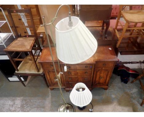 Ceramic oriental lamp and a brass standard lamp. All electrical items in this lot have been PAT tested for safety and have pa