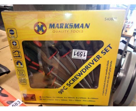 New unused 9 piece screwdriver set. UK P&amp;P Group 1 (£16+VAT for the first lot and £2+VAT for subsequent lots) 