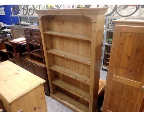 Large pine five shelf bookcase. Not available for in-house P&amp;P 