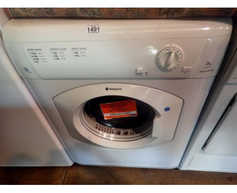 Hotpoint 7kg Aquarius dryer. All electrical items in this lot have been PAT tested for safety and have passed. This does not 