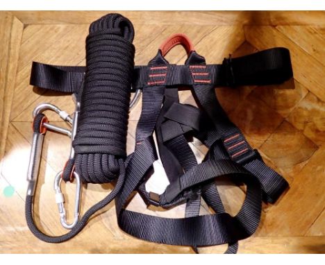 New safety harness with climbing rope 15 metres x 10 m thick. UK P&amp;P Group 1 (£16+VAT for the first lot and £2+VAT for su