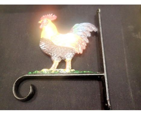 Cast iron rooster hanging basket bracket. UK P&amp;P Group 1 (£16+VAT for the first lot and £2+VAT for subsequent lots) 