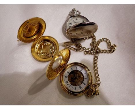 Two pocket watches and a pocket watch case. UK P&amp;P Group 1 (£16+VAT for the first lot and £2+VAT for subsequent lots) 