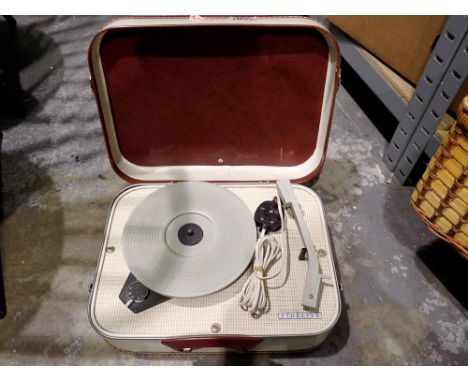 Fidelity record player in a case. All electrical items in this lot have been PAT tested for safety and have passed. This does