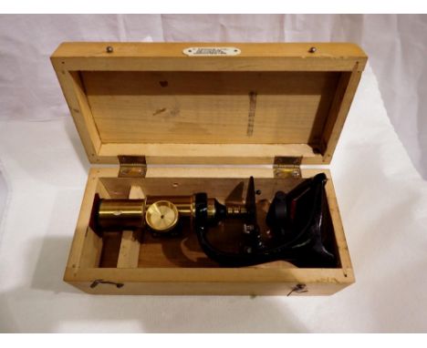 Microscope in box, marked A. Franks Ltd, Opticians, Deansgate, Manchester. UK P&amp;P Group 1 (£16+VAT for the first lot and 