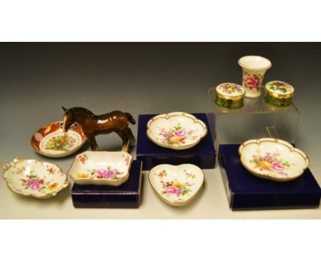 Ceramics - a Royal Crown Derby posie trinket dish; others (6); a Beswick shire foal; a Royal Worcester jubilee dish; etc. 