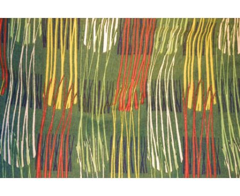 Textiles -  a large piece of roller printed cotton for Heal's, by Willy Herrmann, Reeden pattern, designed 1957, 404cm x 408c