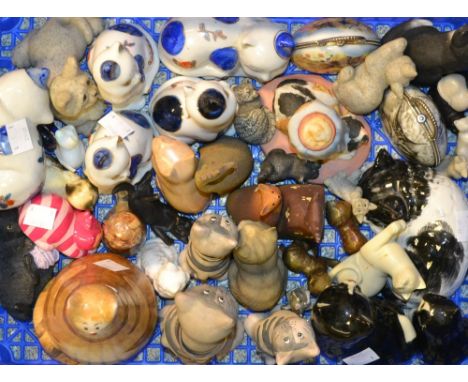 Model Cats - ceramic novelty cats; millefiori glass cat; resin cat models; novelty miniature decorative handbags printed with