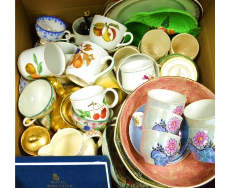 Ceramics - Royal Worcester; royal commemorative beakers; plaque; etc qty