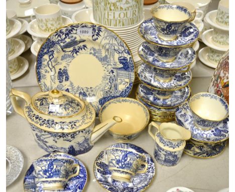 A Royal Crown Derby Mikado patten tea service, including teapot, cups and saucers, bread plates, etc 