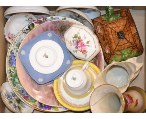 Ceramics - a Staffordshire fruit painted plate, signed Leighton; Royal Worcester; Royal Crown Derby; cottage teapot; etc