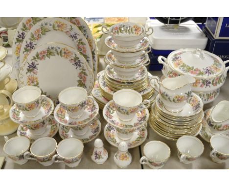 A Paragon Country Lane pattern sixty five piece dinner and tea service inc dinner and side plates, a tureen , fruit bowl, sou