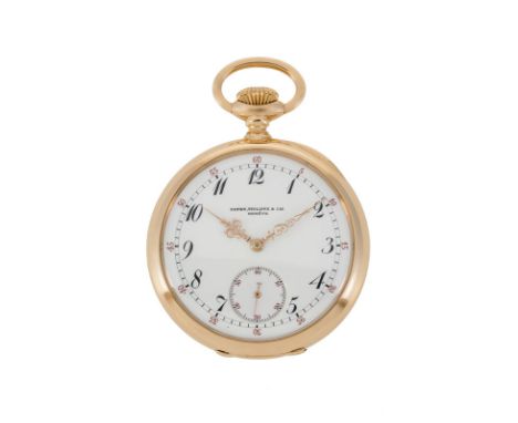 Patek Philippe &Cie, montre de poche en or 750, Signée Patek Philippe &Cie, n°mouvement 113452, n°boîte 113452, circa 1800Méc