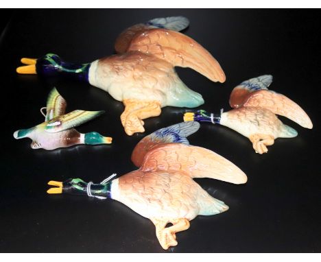 Set Of Three Falcon Ware Duck Figures, Numbered 1360, 1401 And 1402, Largest Figure 12.5 Inches Length, Together With Other D