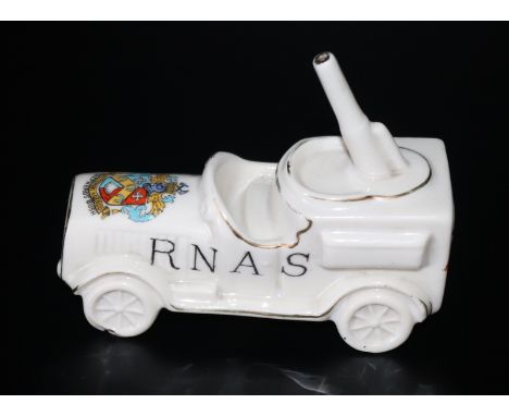 Carlton China WWI RNAS Model Of British Anti Aircraft Motor With Shepherds Bush London Crest 