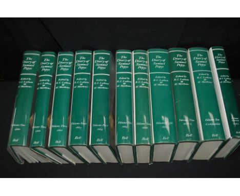 The Diary of Samuel Pepys , volume 1-11 complete, covering 1660-1668/9, a companion volume and an index volume.  A very sough