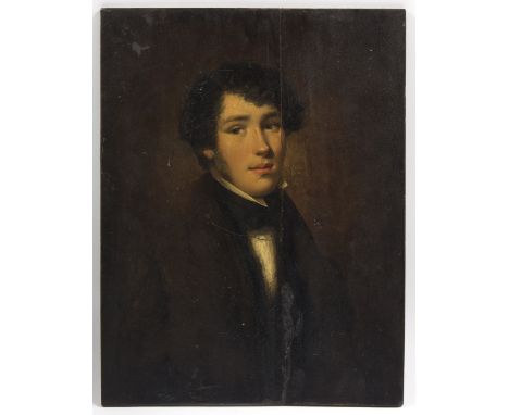 19th Century Continental School/Portrait of a Young Man/oil on panel, 33cm x 25cm