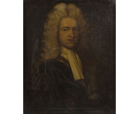 18th Century English School/Portrait of a Bewigged Gentleman/oil on canvas, 74cm x 62cm   Condition Report:  Very dirty, pain