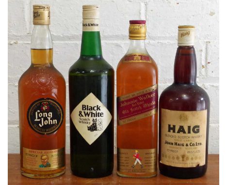 4 Bottles Mixed Lot 1960’s/70’s 26⅔fl.oz. bottles Proprietary Classic Scotch Blended Whisky comprising : 1 bottle each of Joh