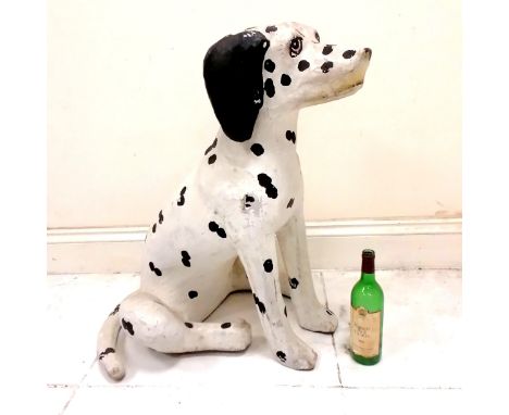 Vintage novelty papier-mâché large model of a seated dalmatian - 76cm high &amp; has obvious signs of wear (inc repair to tai
