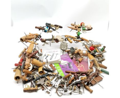 Lifetime collection of antique / vintage corkscrews / bottle openers (approx 125+) inc zig-zag, novelty, key, sieger 600 etc 