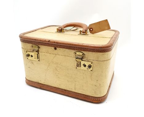 Vintage travelling vanity case 35cm x 26cm x 22cm high - has losses to the interior ~ SOLD IN AID OF LOCAL CHARITY 'THE HONES