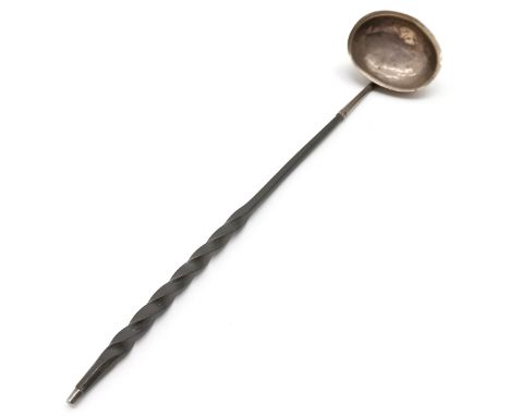 Antique Georgian silver toddy ladle with baleen handle - 36.5cm &amp; total weight 48g and has dents to bowl 