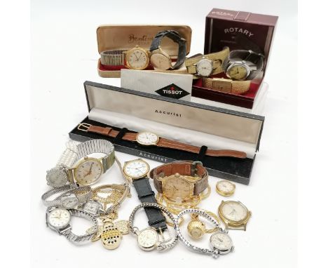 Qty of manual wind / quartz wristwatches inc 2 boxed (Rotary &amp; Accurist), Milus ball watch on a Monet gold tone 86cm chai
