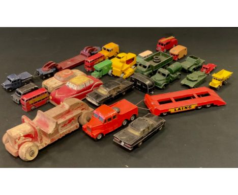 Diecast Vehicles-  Lesney Pickford transported and tractor unit, blue and maroon, Vans, Corgi Impala, tin plate etc, playworn