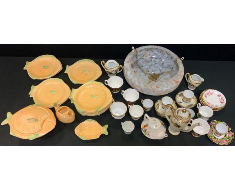 Ceramics - a Shorter fish set, Royal Albert Provincial flowers cups and saucers;  Meito part coffee set etc 