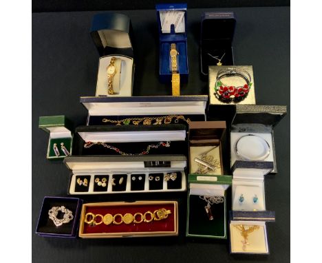Jewellery &amp; Watches - Swarovski crystal star pendant necklace;  others cross,  bangle;  Kiran Chohan heart earrings;  pen