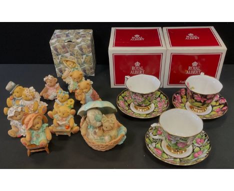 Cherished Teddies, limited editions, Hope, Grandpa Bear, Jenna, Linda, Susan, Amy etc;  Royal Albert Provincial Flowers cups 