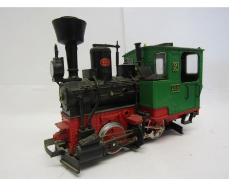 A LGB (Lehmann-Gross-Bahn) G Scale Krauss 0-4-0 tank locomotive no.2, finished in green, black and red (a/f) 