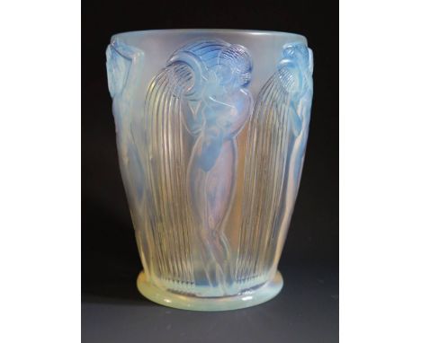 R. Lalique _ A Fine Opalescent Daniades Vase, 17.5cm, moulded R.LALIQUE to base and engraved France. Model 972, c. 1926