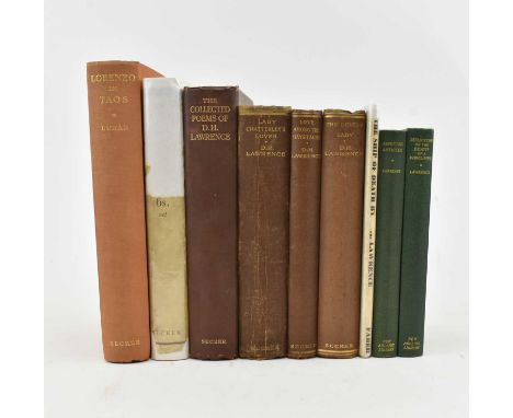 Lawrence, David Herbert. A collection of first &amp; early editions, maj. lacking dust wrappers. The lot comprising 1932 Lady