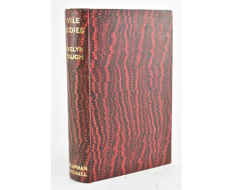 Waugh, Evelyn. 1930 Vile Bodies. First edition, stated sixth impression, publ. Chapman &amp; Hall. Publisher's orig. full mar