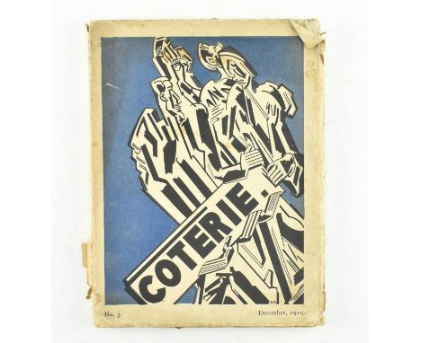 1919 Coterie, a Quarterly Art Prose and Poetry ed. Chaman Lall, printed Hendersons. Modernist Art Deco cover design by Willia