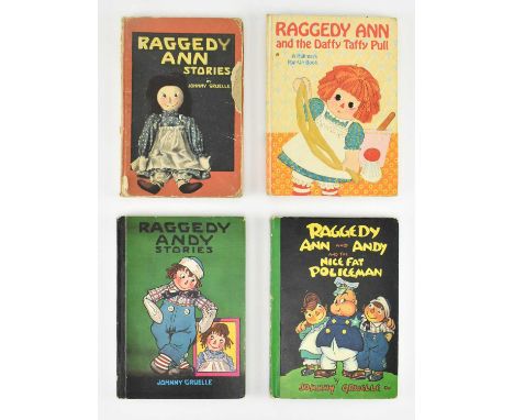 Children's literature. Gruelle, Johnny:- A collection of four vintage mid century Raggedy Ann and Raggedy Andy books. The lot