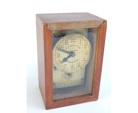 Early / mid 20th century, The Gledhill-Brook time recorder, oak cased, brass dial with engraved Roman numerals, 25cm h, 16.5c