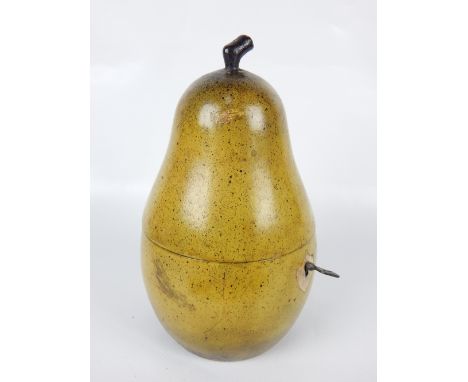 Georgian style tea caddy in the form of a pear, 18cm h